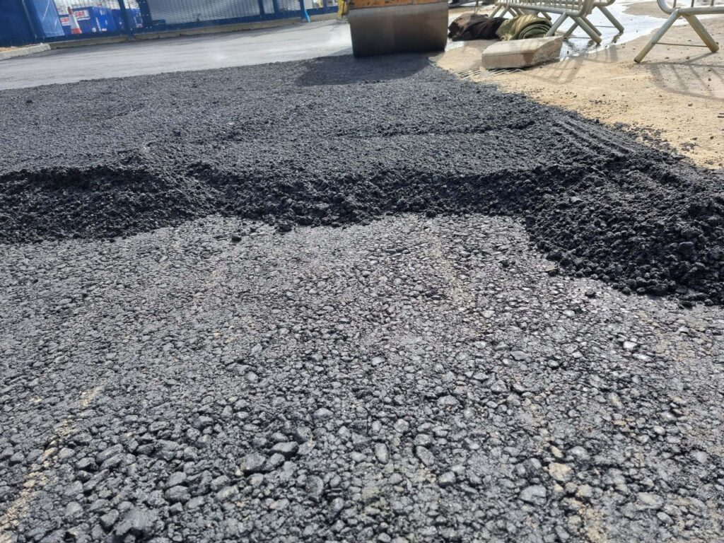 This is tarmac being laid by Tunbridge Wells Driveways