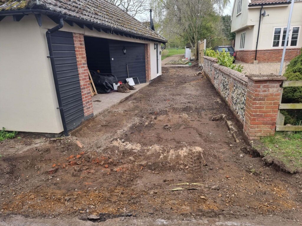 This is a tarmac driveway that is in the process of being dug out and installed by Tunbridge Wells Driveways